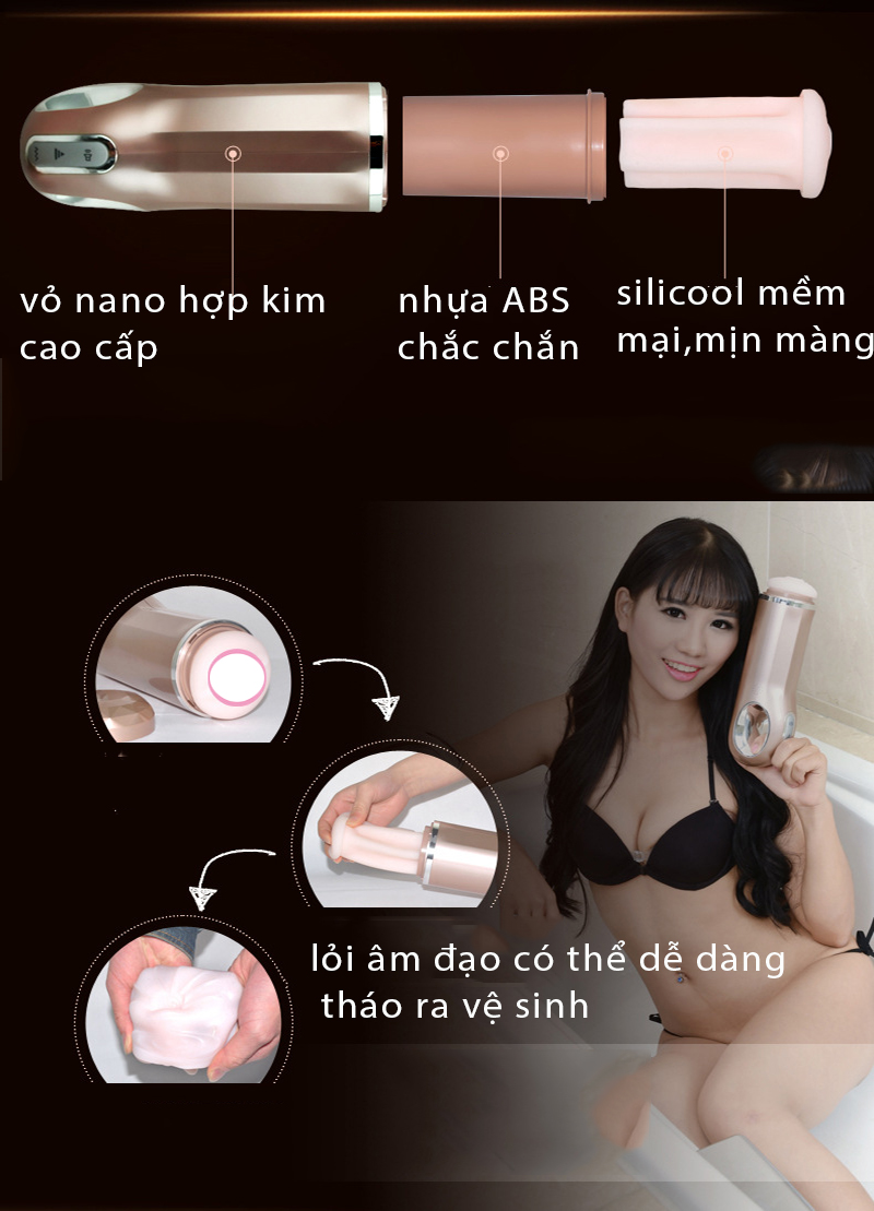 Máy thủ dâm tự động NaNo mạ kim cao cấp